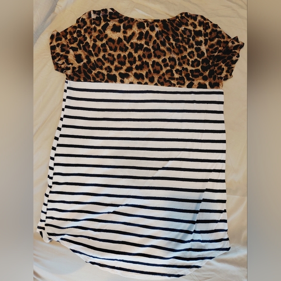 Leopard Print and Striped T-Shirt - Picture 2 of 2